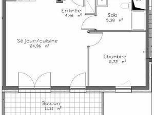 Appartement 2 pièces 46 m²