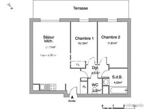 Appartement 3 pièces 56 m²