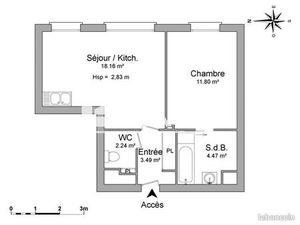 Appartement 2 pièces 40 m²