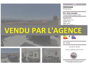 VENTE A PERPIGNAN  appartement dernier étage  terrasse 30m2 
