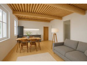 Plateau neuf à aménager donnant sur une vue imprenable sur le massif du Mont-Blanc.