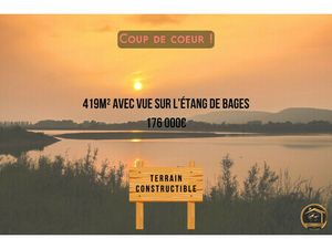 Terrain constructible vue sur l'étang de Bages