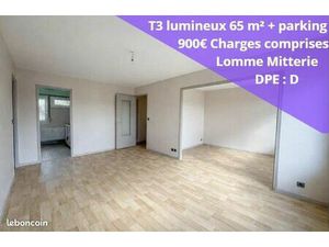T3 lumineux 65 m² avec parking – Métro Lomme Mitterie