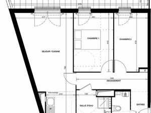 Location appartement 61m²  2 chambres  balcon  situé à Saint Ouen L'aumône (étage 4ème/4 a