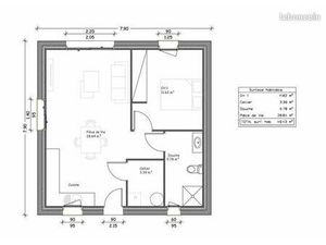 Maison 2 pièces 49 m²