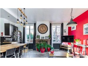 Souplex meublé 80 m² – 2 chambres + bureau – Métro Les Agnettes – Disponibilité 01/04/2026