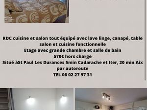 Location studio meublé proche Cadarache/Iter