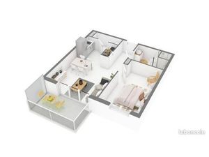 Appartement 2 pièces 45 m²