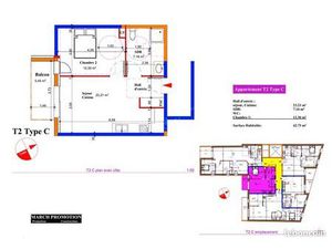 Appartement 2 pièces 43 m²