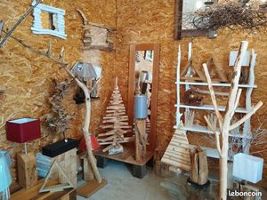 Liquidation stock boutique de décoration tables basses racines souches troncs lampadaires 