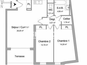 Appartement 3 pièces 66 m²