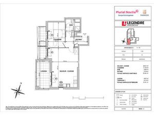 Appartement Chessy 3 pièce(s) 50.64 m2