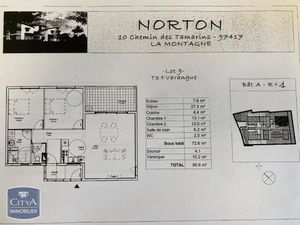 Location Appartement 3 pièces 72m² LA MONTAGNE 97417
