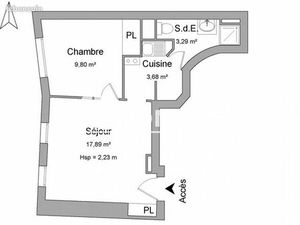 Appartement 2 pièces 34 m²