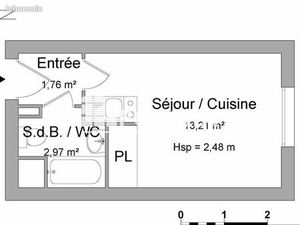 Studio 1 pièce 18 m²