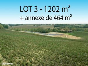 Terrain constructible de 1202 m² + Annexe de 464 m² à l’Isle Jourdain 32600