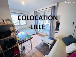Colocation Lille. 1 chambre meublée disponible . Proche métro et centre Lille - Résidence 