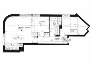 F3 récent PALAISEAU - 3 pièce(s) - 59.57 m2