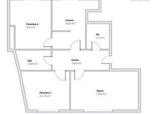 Location apparement meublé (possibilité colocation) centre de Pontoise