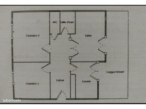 T2 60m2 1er étage parking libre