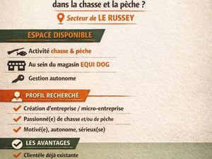 Opportunité Chasse & Pêche – Local 100 m² – LE RUSSEY