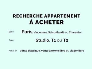 Primo-accédante cherche appartement à acheter - Paris