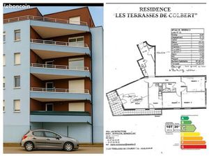 Appart F4 de 97 m²  Terrasse + Garage