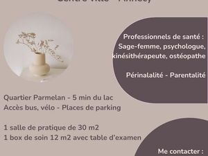 Location - Partage d'un cabinet médical et d'une salle de pratique