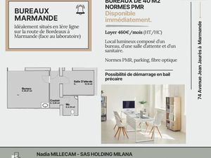 Local professionnel 40m² à Marmande (Route de Bordeaux)