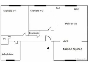 Appartement 3 pièces 52 m² avec terrasse/jardinet commune de 62 m²