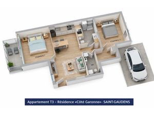 SAINT-GAUDENS Appartement T3 avec balcon et parking