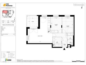 Appartement 3 pièces de 64 30 m²