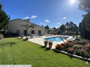 34230 LE POUGET – MAISON INDIVIDUELLE – 10 PIECES – LUMINEUSE – TERRASSES  VERANDAS et JAR