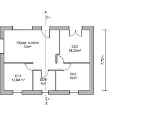 Maison individuelle 3 chambres