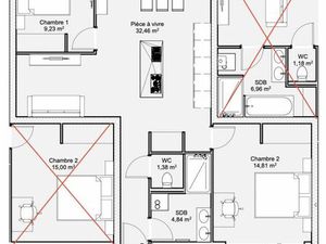 Appartement 3 pièces 62 m²