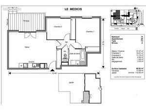 Appartement 3 pièces avec Terrasse + jardin + 2 pl. Parking