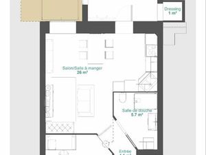 Appartement 60m2 plein pied 2 ch