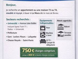 Recherche appartement T3- T4