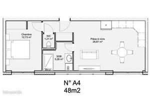 Appartement 2 pièces 48 m²