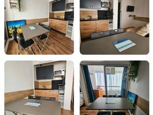 Studio 18m2 + terrasse fermée de 7m2 canet sud front de mer vue sur les Pyrénées