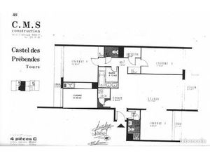 TOURS 37000 Location centre-ville appartement 4 pièces 87 m2