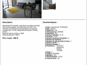 T2 a louer Avenue de Borgo