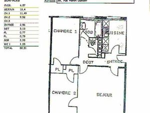 Appartement 3 pièces 61 m²
