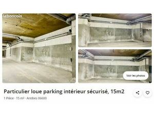 ANTIBES VAL CLARET (Résidence les Palmiers) - LOCATION PARKING SECURISE 15m2