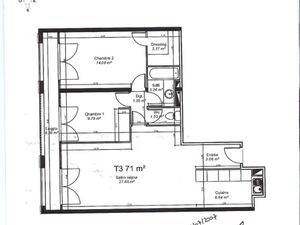 Appartement 3 pièces - 70 m²