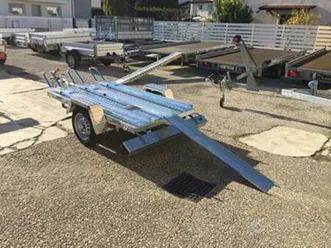 rimorchio porta moto 3 corsie rampa a scomparsa