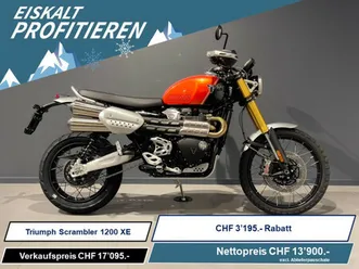 triumph scrambler 1200 xe, retro, moto neuve, chf 13'900.-