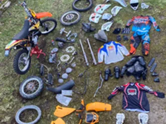 ktm 250 exc 2t + pezzi + abbigliamento enduro