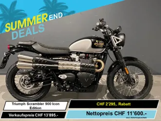 triumph scrambler 900 icon edition, retro, moto neuve, chf 11'600.-
