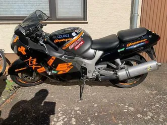 suzuki hayabusa, offen, klappen-auspuff, schwarz-neon